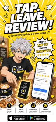 TAP. LEAVE. REVIEW.